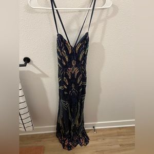 Iridescent navy blue prom dress - Size 0 - Bought at David’s Bridal